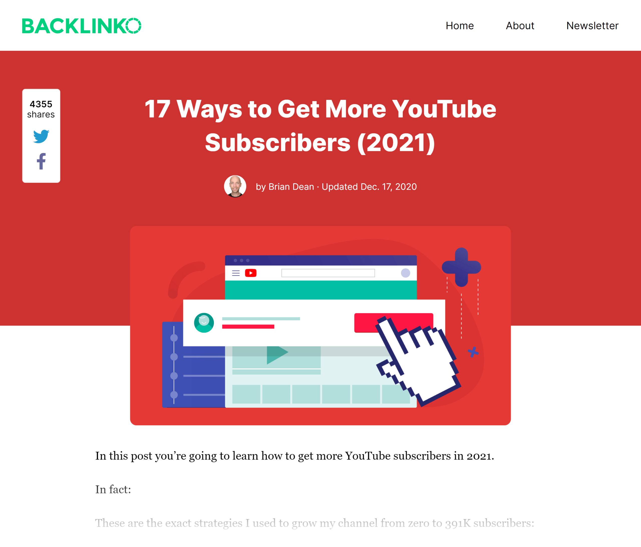 Backlinko – Como conseguir inscritos no YouTube