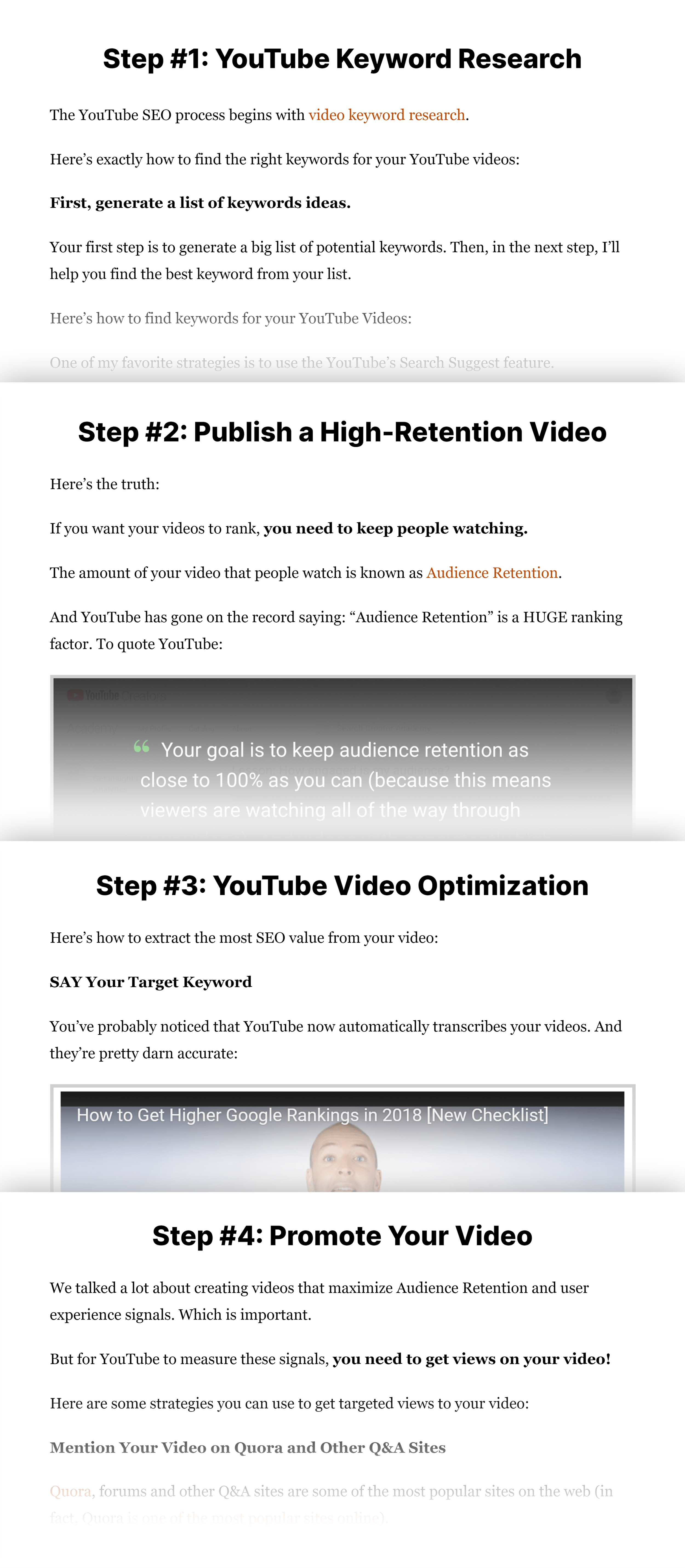 Etapas de como classificar vídeos do YouTube